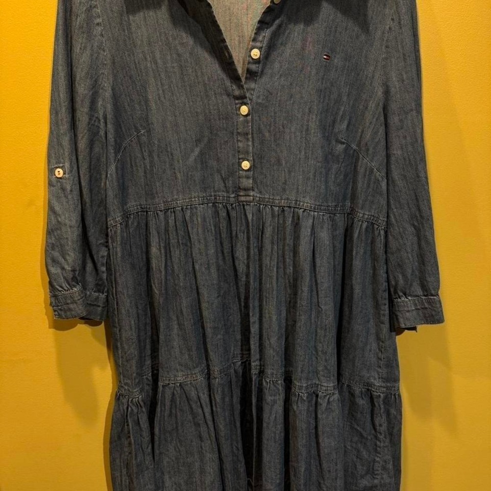 Tommy Hilfiger navy denim dress with pockets. Size: 10 #denim - Picture 2 of 3